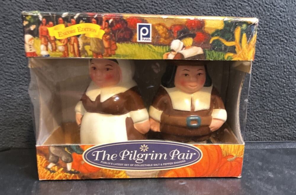 Publix,The Pilgrim Pair Ceramic, Original Collectible Salt and Pepper shakers